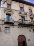 Fachada del palacio Piazuelo-Barberán, sede del CECBA-Caspe.