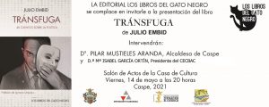 Presentación del libro "TRÁNSFUGA" @ Salón de Actos de Casa de Cultura | Caspe | Aragón | España
