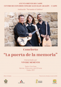 CONCIERTO  VIVERE MEMENTO "La puerta de la memoria" @ Teatro-Cine Goya | Caspe | Aragón | España