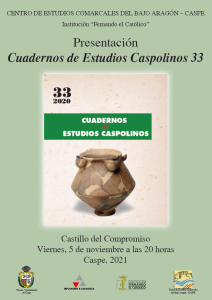 PRESENTACIÓN LIBRO: CUADERNOS DE ESTUDIOS CASPOLINOS 33 @ Castillo del Compromiso | Caspe | Aragón | España